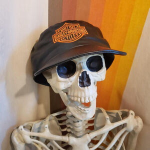 Vintage 80s Men's or Women's Harley Davidson Motorcycles Black Leather Hat